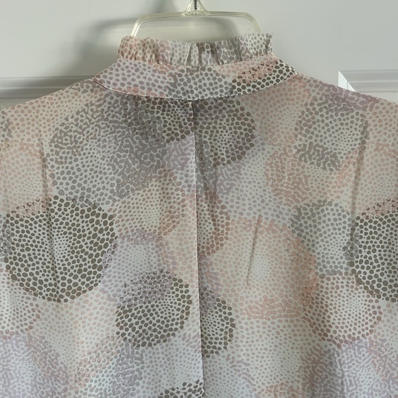 Alex Marie Short Sleeve Button Blouse Butterfly Pink Gray Ivory Size 6 - Picture 5 of 8